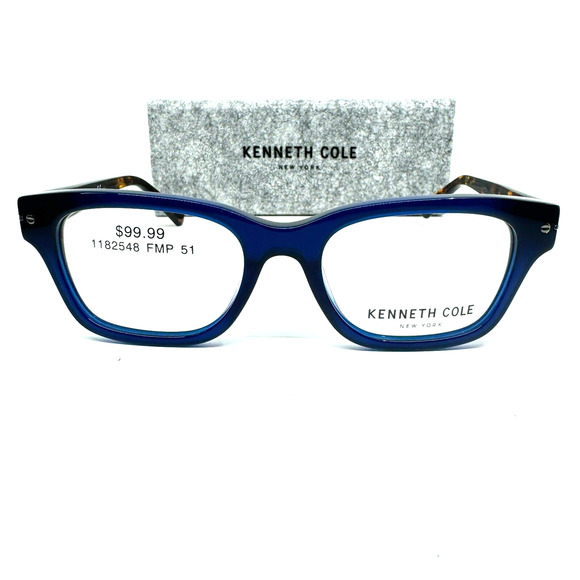 NEW Kenneth Cole Reaction KC0237-3-090-51 Blue Havana Eyeglasses H11970 - Picture 1 of 7